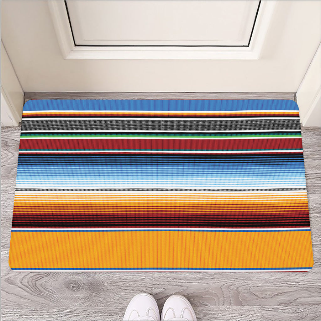 Tribal Serape Blanket Pattern Print Rubber Doormat