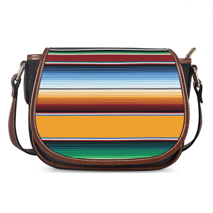 Tribal Serape Blanket Pattern Print Saddle Bag
