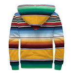Tribal Serape Blanket Pattern Print Sherpa Lined Zip Up Hoodie