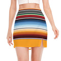 Tribal Serape Blanket Pattern Print Side Slit Mini Skirt