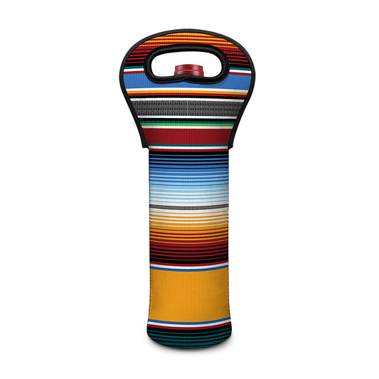 Tribal Serape Blanket Pattern Print Single Neoprene Wine Tote