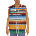 Tribal Serape Blanket Pattern Print Sleeveless Baseball Jersey