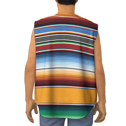 Tribal Serape Blanket Pattern Print Sleeveless Baseball Jersey