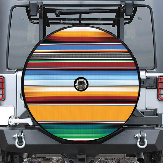 Tribal Serape Blanket Pattern Print Tire Cover With Camera Hole