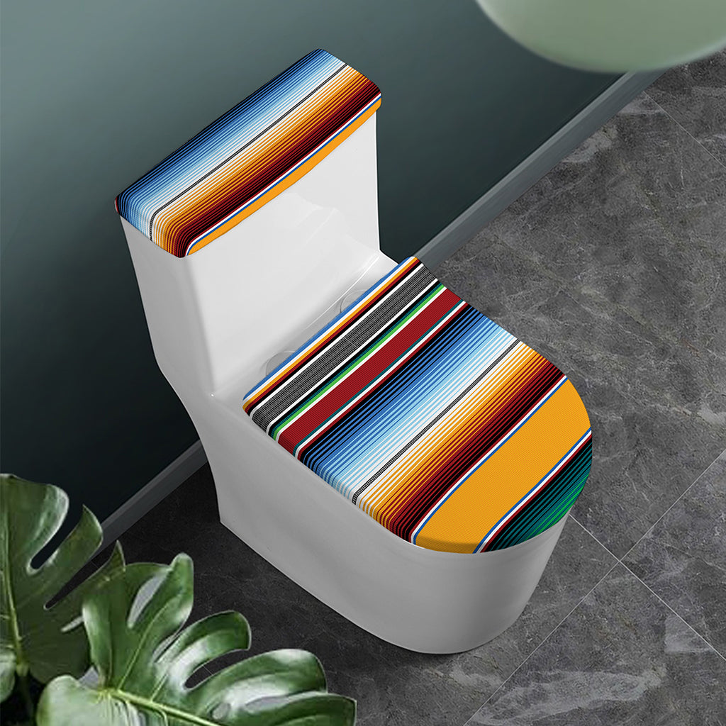 Tribal Serape Blanket Pattern Print Toilet Lid And Tank Cover Set