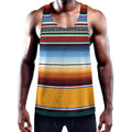 Tribal Serape Blanket Pattern Print Men's Workout Tank Top