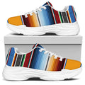 Tribal Serape Blanket Pattern Print White Chunky Shoes
