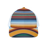 Tribal Serape Blanket Pattern Print White Mesh Trucker Cap