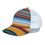 Tribal Serape Blanket Pattern Print White Mesh Trucker Cap