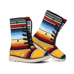 Tribal Serape Blanket Pattern Print Winter Boots