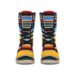 Tribal Serape Blanket Pattern Print Winter Boots