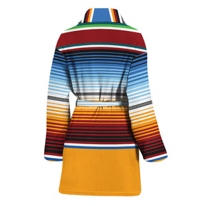 Tribal Serape Blanket Pattern Print Women's Bathrobe