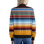 Tribal Serape Blanket Pattern Print Women's Bomber Jacket