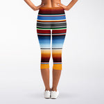 Tribal Serape Blanket Pattern Print Women's Capri Leggings
