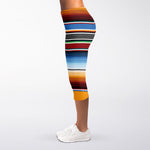 Tribal Serape Blanket Pattern Print Women's Capri Leggings