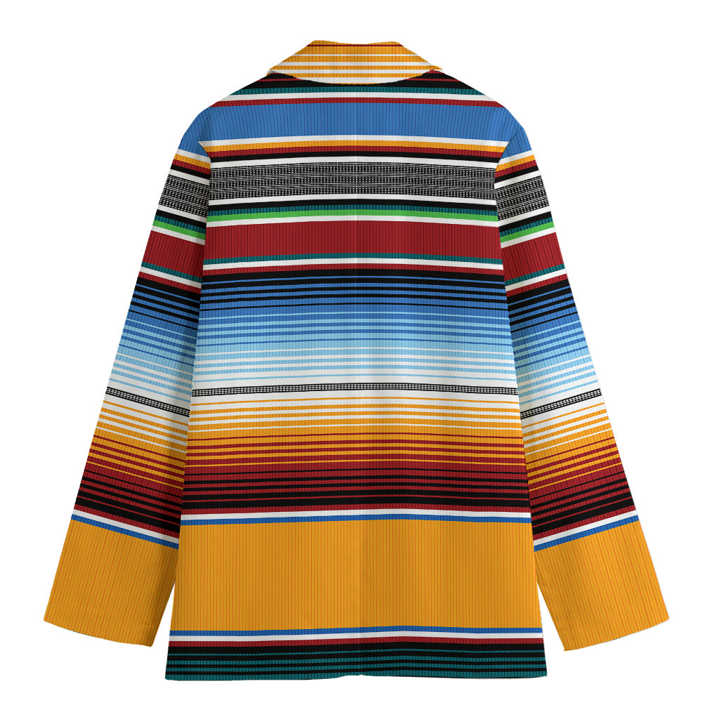 Tribal Serape Blanket Pattern Print Women's Cotton Blazer