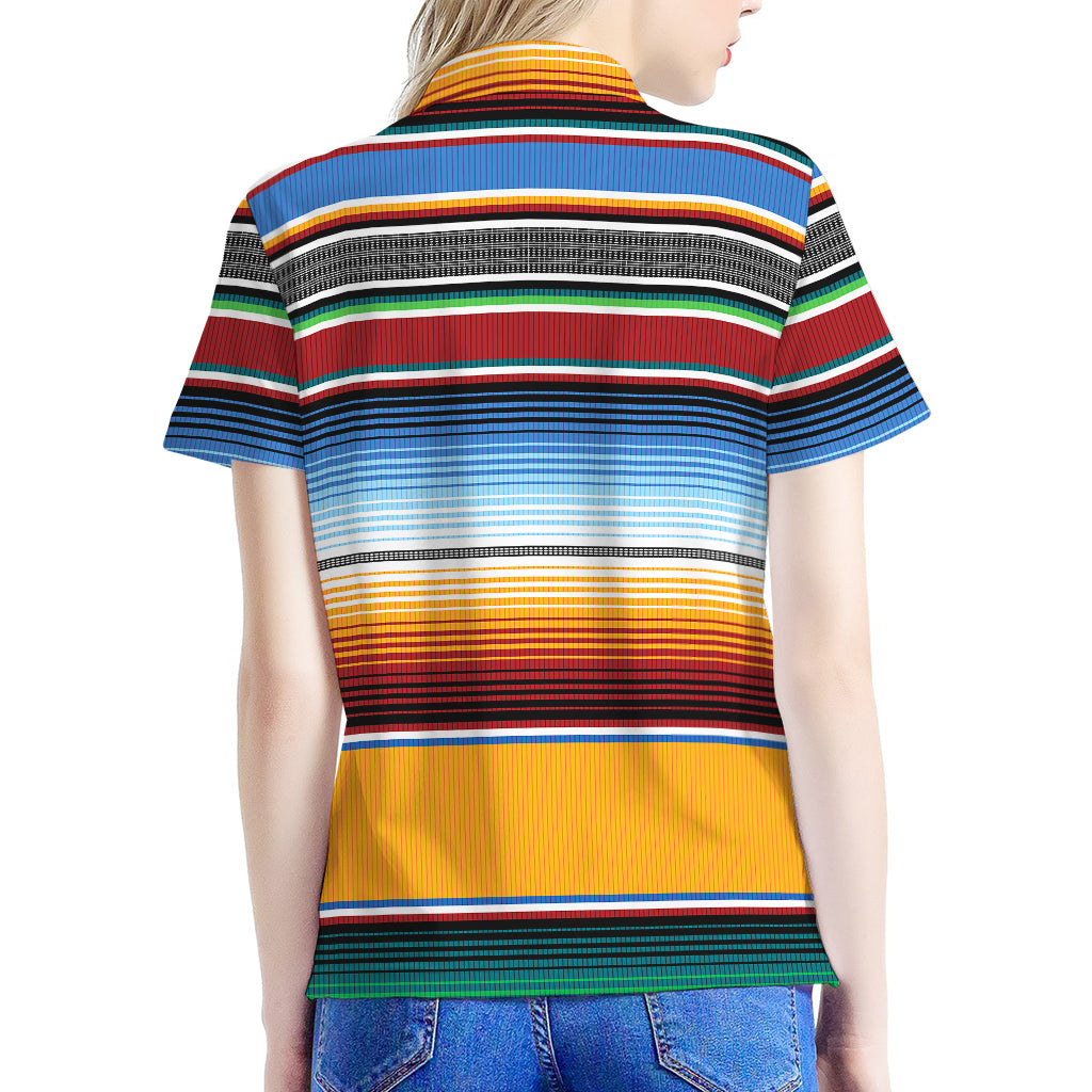Tribal Serape Blanket Pattern Print Women's Polo Shirt