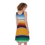 Tribal Serape Blanket Pattern Print Women's Sleeveless Dress