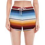 Tribal Serape Blanket Pattern Print Women's Split Running Shorts