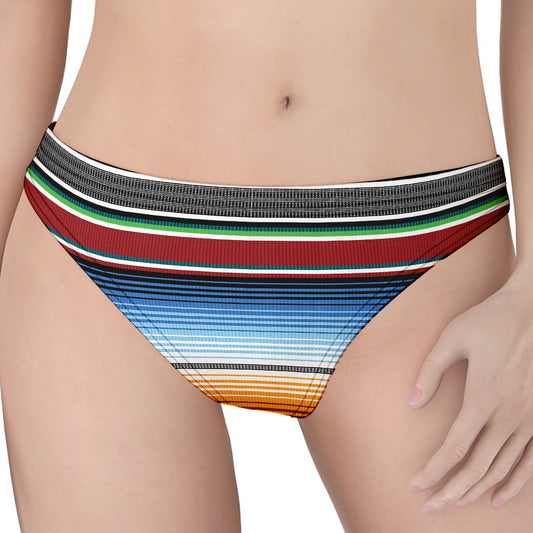Tribal Serape Blanket Pattern Print Women's Thong