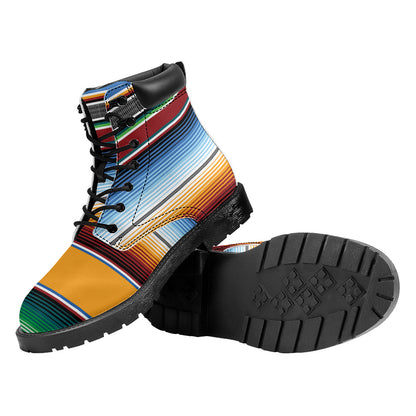 Tribal Serape Blanket Pattern Print Work Boots