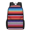 Tribal Serape Blanket Stripe Print 17 Inch Backpack