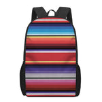 Tribal Serape Blanket Stripe Print 17 Inch Backpack