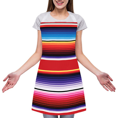 Tribal Serape Blanket Stripe Print Adjustable Apron