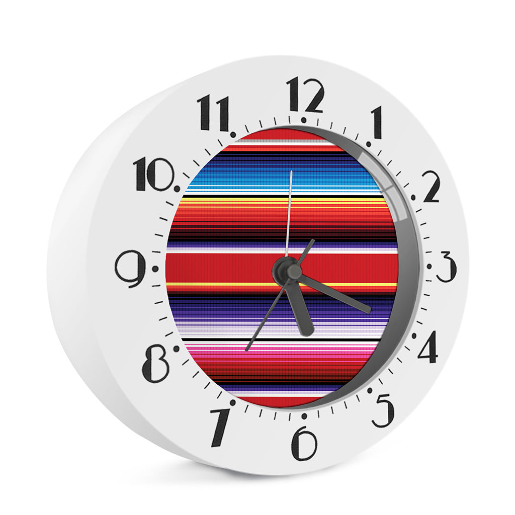 Tribal Serape Blanket Stripe Print Alarm Clock