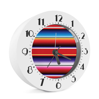 Tribal Serape Blanket Stripe Print Alarm Clock