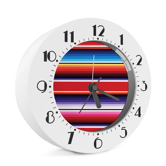 Tribal Serape Blanket Stripe Print Alarm Clock
