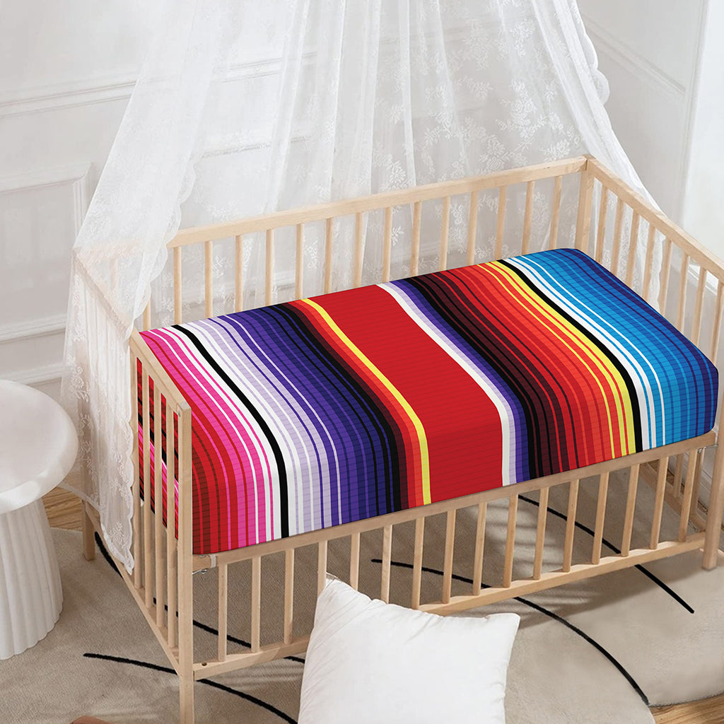 Tribal Serape Blanket Stripe Print Baby Crib Sheet