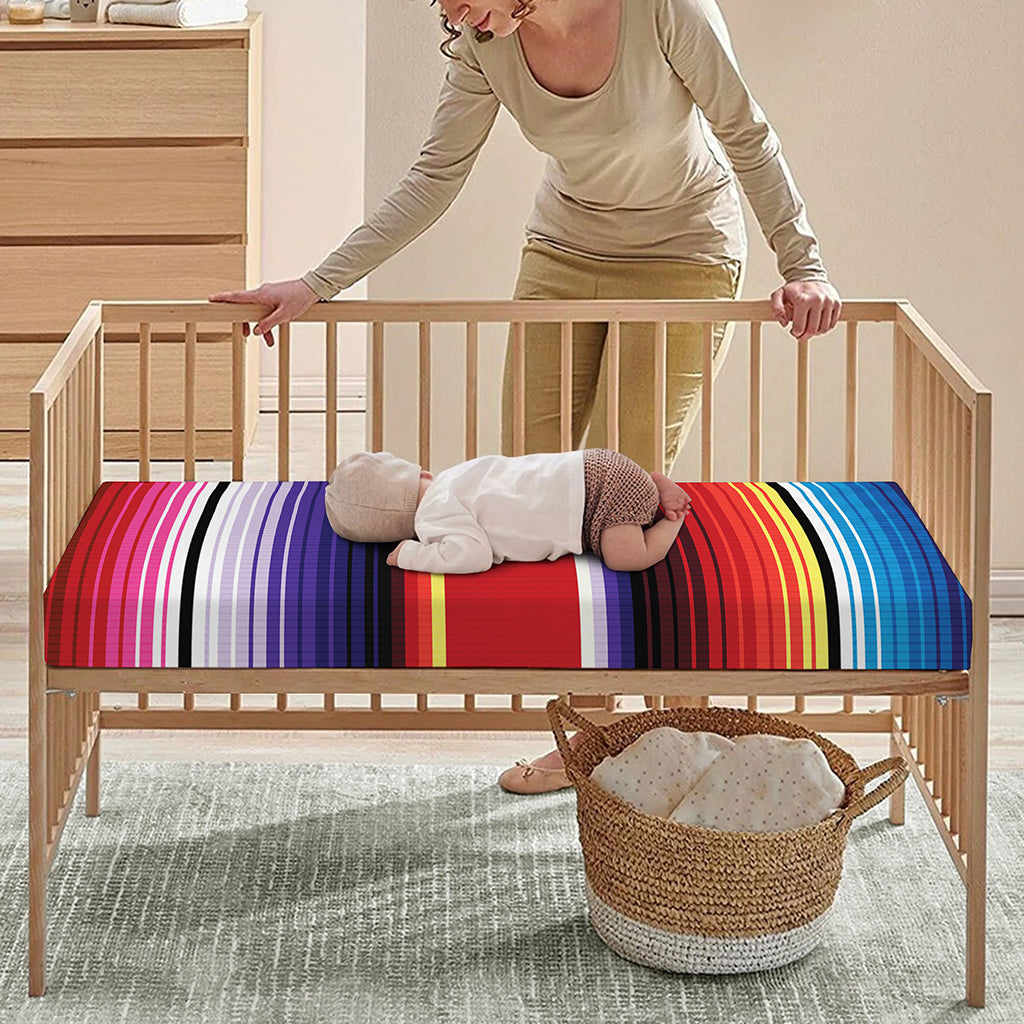Tribal Serape Blanket Stripe Print Baby Crib Sheet