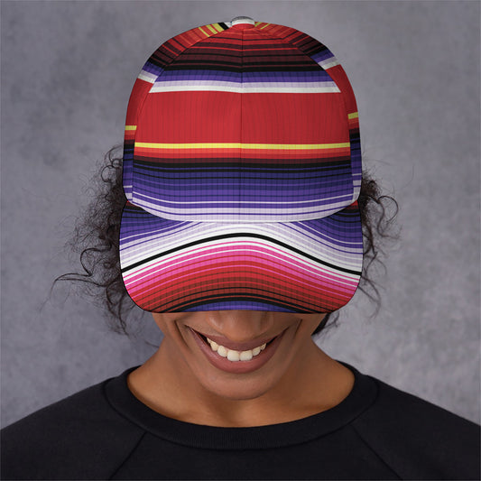 Tribal Serape Blanket Stripe Print Baseball Cap