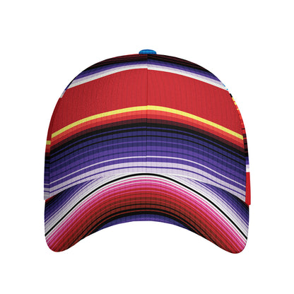 Tribal Serape Blanket Stripe Print Baseball Cap