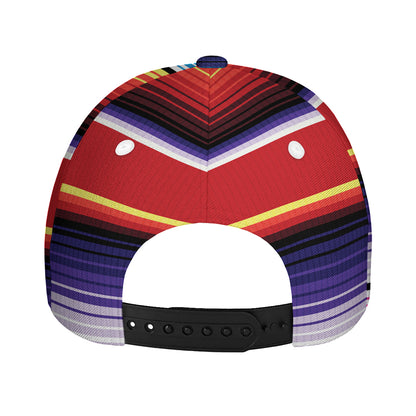 Tribal Serape Blanket Stripe Print Baseball Cap