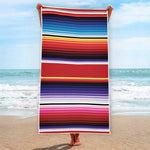 Tribal Serape Blanket Stripe Print Beach Towel