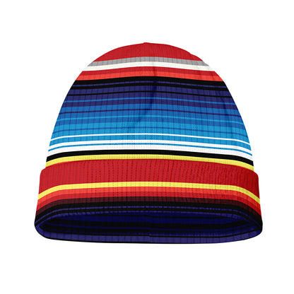 Tribal Serape Blanket Stripe Print Beanie