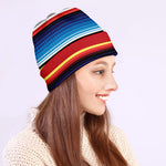 Tribal Serape Blanket Stripe Print Beanie