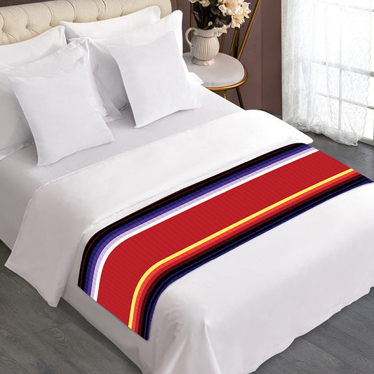 Tribal Serape Blanket Stripe Print Bed Runner