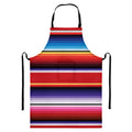 Tribal Serape Blanket Stripe Print Bib Apron With Pocket