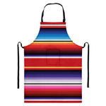 Tribal Serape Blanket Stripe Print Bib Apron With Pocket