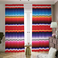 Tribal Serape Blanket Stripe Print Dimout Pencil Pleat Curtains