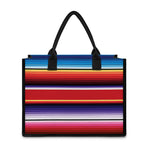 Tribal Serape Blanket Stripe Print Canvas Tote Bag