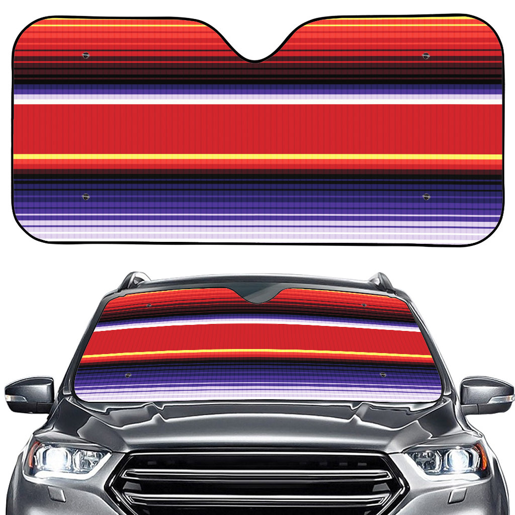 Tribal Serape Blanket Stripe Print Car Windshield Sun Shade