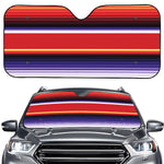 Tribal Serape Blanket Stripe Print Car Windshield Sun Shade