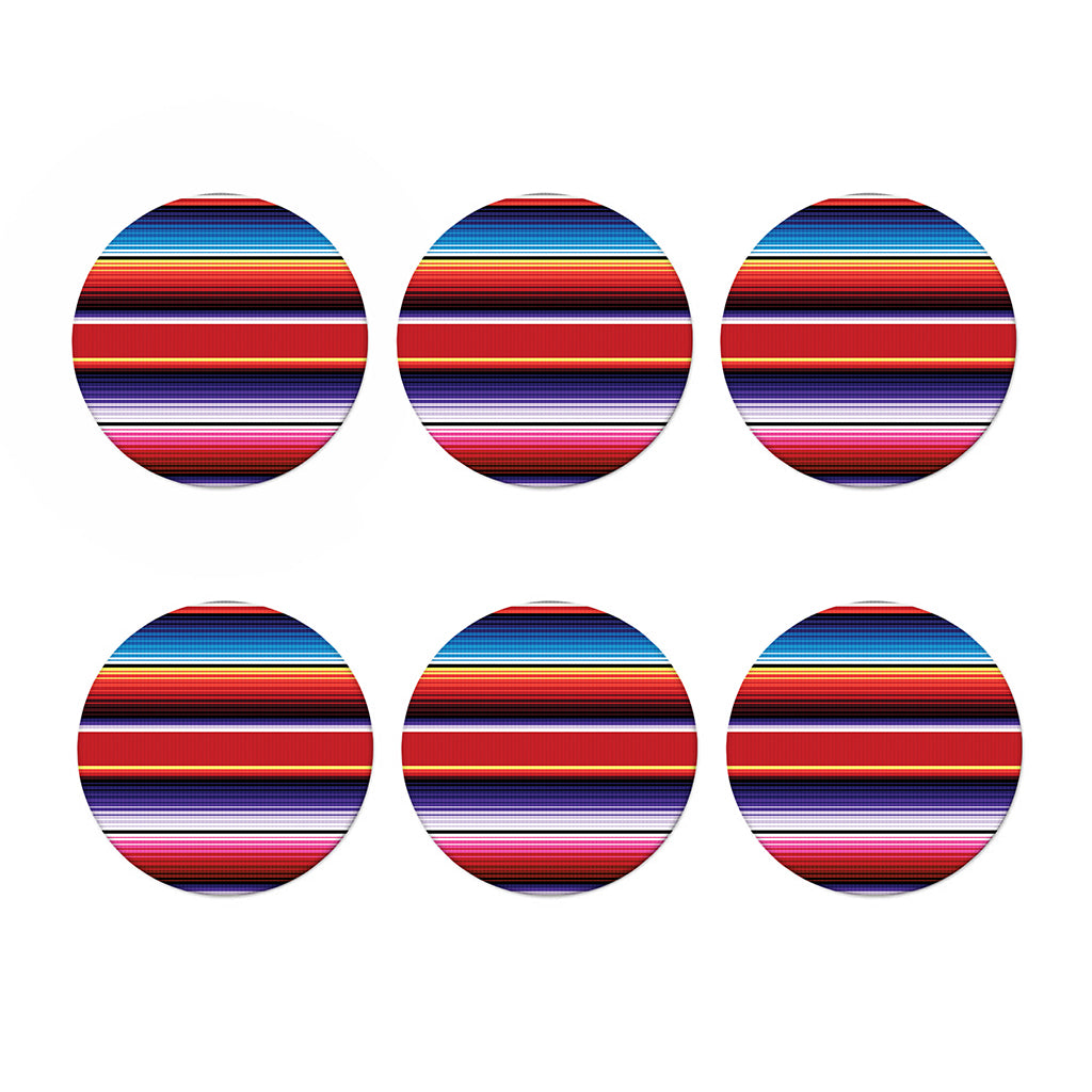 Tribal Serape Blanket Stripe Print Coaster Set