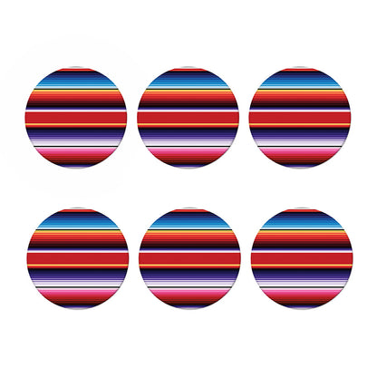Tribal Serape Blanket Stripe Print Coaster Set