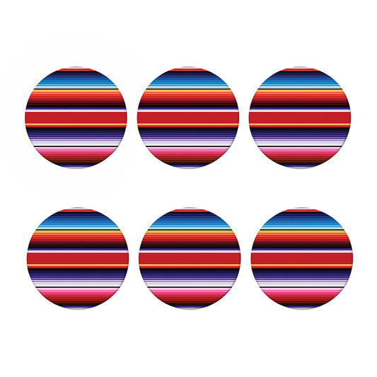 Tribal Serape Blanket Stripe Print Coaster Set