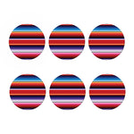 Tribal Serape Blanket Stripe Print Coaster Set